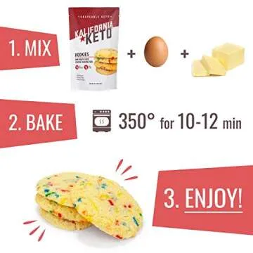 Kalifornia Keto Birthday Cake Cookie Mix – Low Carb, Keto-friendly, and Sugar Free, 6.7 oz pack (12 Keto Cookies) – Soy Free, Gluten free, Dairy Free, and Grain Free Keto Baking Mix