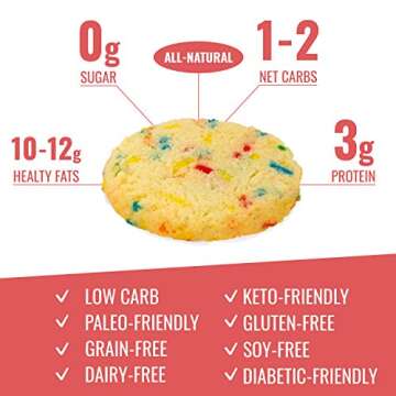 Kalifornia Keto Birthday Cake Cookie Mix – Low Carb, Keto-friendly, and Sugar Free, 6.7 oz pack (12 Keto Cookies) – Soy Free, Gluten free, Dairy Free, and Grain Free Keto Baking Mix
