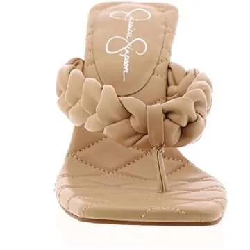 Jessica Simpson Zaliye Women's Faux Leather Block Heel Slide Sandals