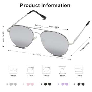 SOJOS Classic Aviator Sunglasses with UV400 Protection