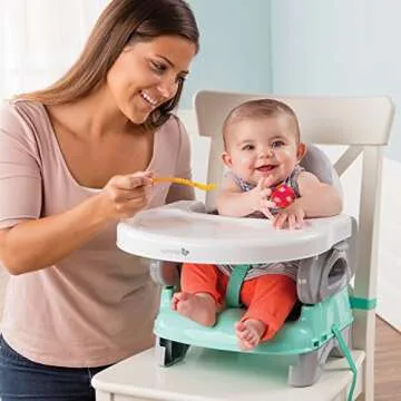 Ingenuity Deluxe Comfort Folding Booster Seat for Easy Meals