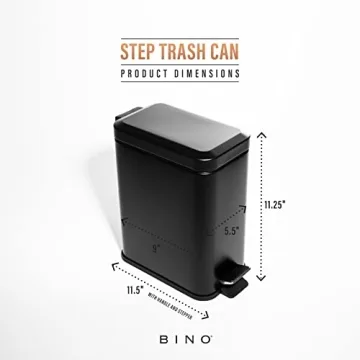 BINO Rectangular Step Trash Can - Compact & Stylish Solution