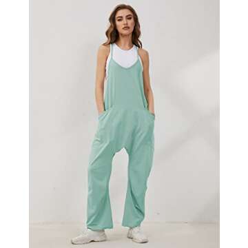 Lentta Women's Comfy V Neck Harem Jumpsuit with Pockets