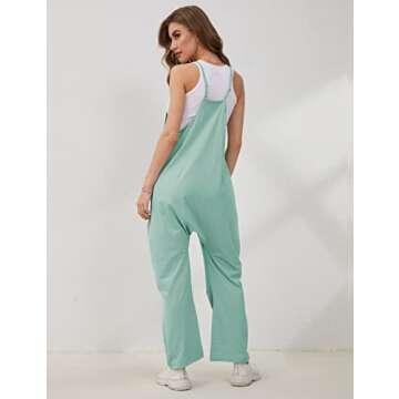 Lentta Women's Comfy V Neck Harem Jumpsuit with Pockets