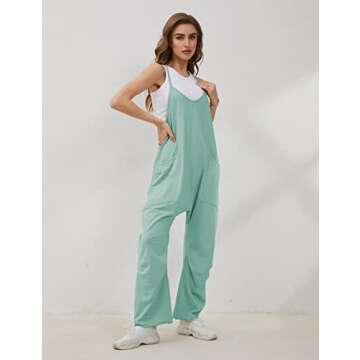 Lentta Women's Comfy V Neck Harem Jumpsuit with Pockets