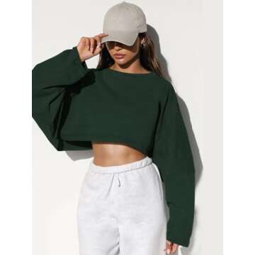 heyheyshine Women's Cropped Sweatshirt for Casual Style