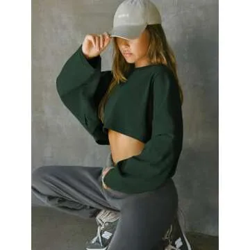 heyheyshine Women's Cropped Sweatshirt for Casual Style