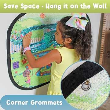 Meavia Reversible Sequins Wall Sensory Fun Toy Learning Discovery Version, Jumbo Size 40 x 27 Inches