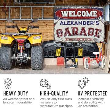 Sigo Signs, Custom Welcome Garage Signs, Personalized Rustic Vintage Sign, For Him, For, Man Cave, Indoor/Outdoor Sign, 10X14 Inches, Aluminum Composite, Fade Resistant, Made In Usa