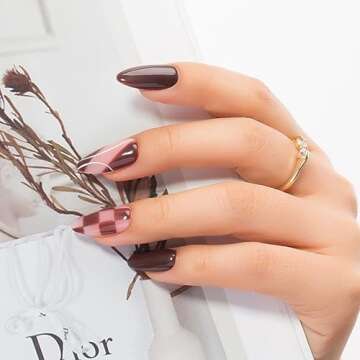 MAYCHAO 15ML Gel Nail Polish 1Pc Dark Brown Gel Polish Soak Off UV LED Nail Polish Nail Art Starter Manicure Salon DIY at Home, 0.5 OZ