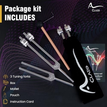 Chakra Tuning Fork Set for Healing - 3 Frequencies