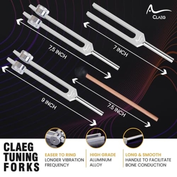 Chakra Tuning Fork Set for Healing - 3 Frequencies