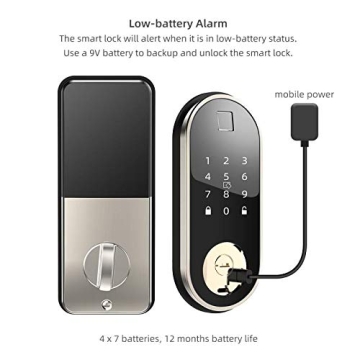 Smart Lock with Deadbolt - Keyless Entry & Alexa Compatible