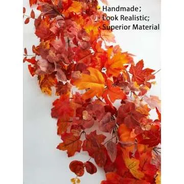 9FT Fall Maple Leaf Garland for Thanksgiving and Halloween