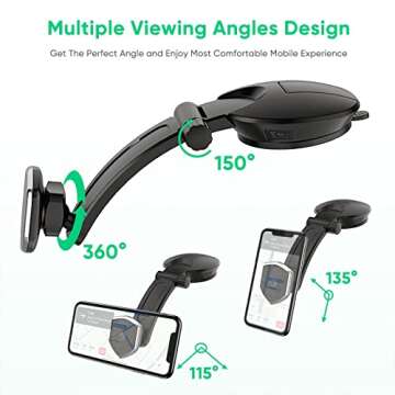 Swtroom Magnetic Car Phone Holder, Compatible with iPhone XR/XS, Black