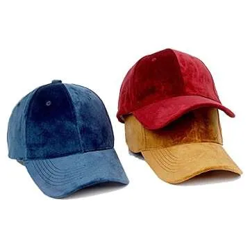 Women's Winter Fall Classic Style Velvet Baseball Cap 6 Panel Fashionable Adjustable Sports Hat for Women