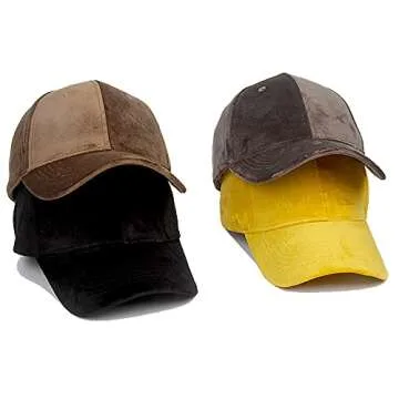 Women's Winter Fall Classic Style Velvet Baseball Cap 6 Panel Fashionable Adjustable Sports Hat for Women