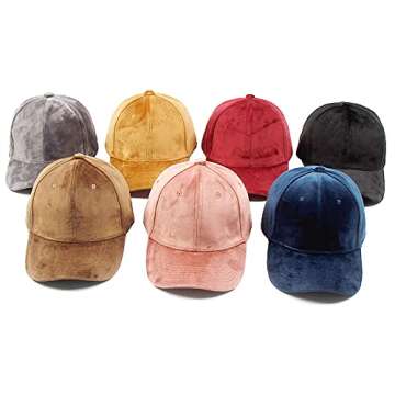 Women's Winter Fall Classic Style Velvet Baseball Cap 6 Panel Fashionable Adjustable Sports Hat for Women