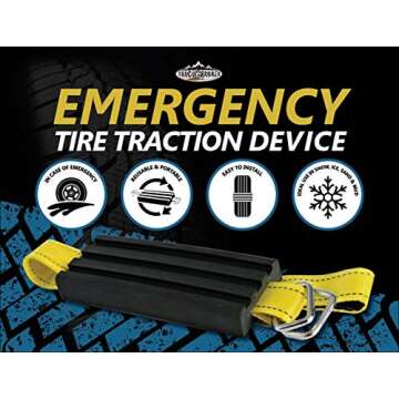 TRACGRABBER Tire Traction Device for Cars & Small SUVs - Snow, Mud, and Sand Rescue Alternative