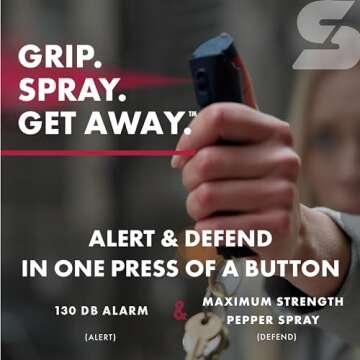 SABRE 2-in-1 Pepper Spray & Alarm for Personal Safety