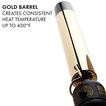 HOT TOOLS Pro Signature Flipperless Gold Curling Wand, 1-1/4 Inch