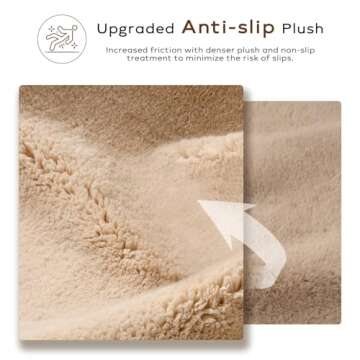 Ashler Faux Fur Rug, Ultra Soft Faux Rabbit Fur, Beige Area Rugs, 2 x 6 Feet, Machine Washable Nursery Decor Throw Rugs for Bedroom, Kids Room, Living Room