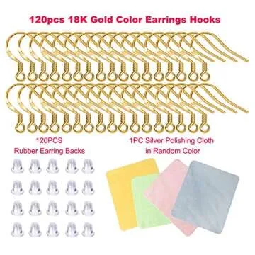 Gold Fishhook Earring Hooks - 240 pcs for Jewelry Making