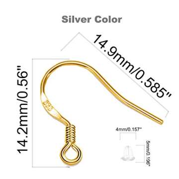 Gold Fishhook Earring Hooks - 240 pcs for Jewelry Making