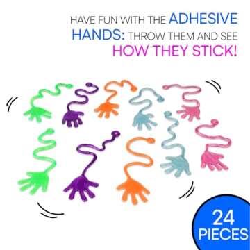 Neliblu Sticky Fingers - Fun Toys - Party Favors - Stocking Stuffers - 24 Count Wacky Fun Stretchy G...