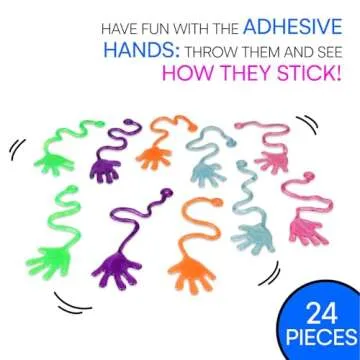 Neliblu Sticky Fingers - Exciting Wacky Fun Stretchy Hands - 24 Count for Kids' Parties, Sensory Act...