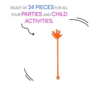 Neliblu Sticky Fingers - Fun Toys - Party Favors - Stocking Stuffers - 24 Count Wacky Fun Stretchy Glitter Sticky Hands, Party Favors, Birthday Parties,Toys for Sensory Kids