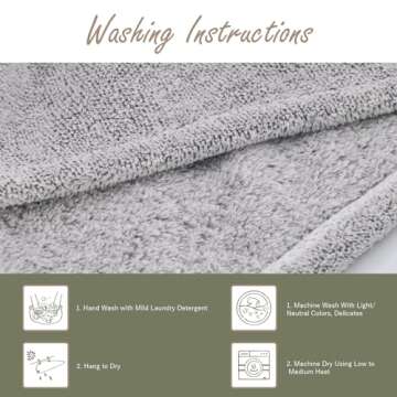 myHomeBody Hair Towel Wrap, Luxury Rapid-Dry Hair-Drying Turban, Ultra Soft and Quick Drying Absorbent Charcoal Fiber, with Coconut Shell Button – Gray