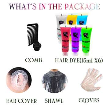Byhoo 6PCS Temporary Hair Dye for Dark Hair, Hair Chalk for Girls, Kids Hair Dye, Washable Hair Color, Girl Gifts for 7-13 Year Old Girls Birthday