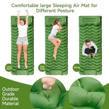 KASIMO Ultralight Camping Sleeping Pad with Built-in Pump