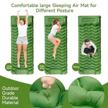 KASIMO Ultralight Camping Sleeping Pad with Built-in Pump