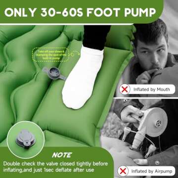 KASIMO Ultralight Camping Sleeping Pad with Built-in Pump