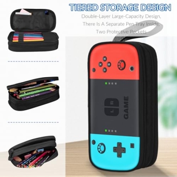 TILYTADLY Large Boys Pencil Case with Zippered Storage