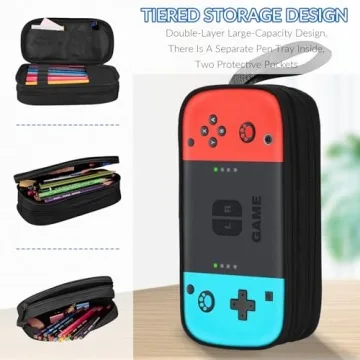 TILYTADLY Large Boys Pencil Case with Zippered Storage