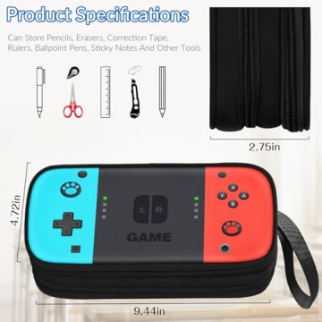 TILYTADLY Large Boys Pencil Case with Zippered Storage