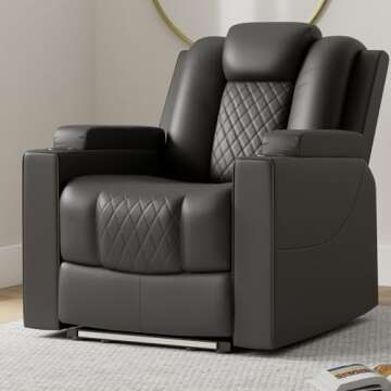 COMHOMA Power Recliner Chair PU Leather Electric Massage Recliner Sofa for Living Room Home Theater ...