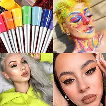 Topcent Matte Liquid Eyeliner Set, 16 Colors Neon White Black Red Brown Green Eye Liners For Women Waterproof High Pigmented Long Lasting Rainbow Eyeliner Pencil Quick Dry Eyes Makeup Kit (16PCS)