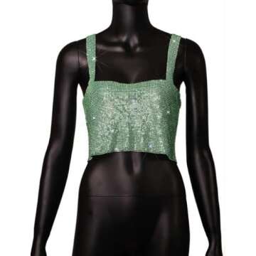 Sexy Sparkly Rhinestone Crop Top for Clubs & Festivals