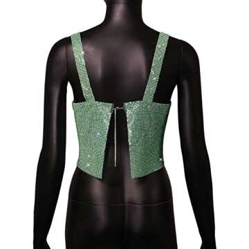 Sexy Sparkly Rhinestone Crop Top for Clubs & Festivals