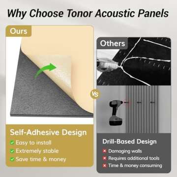 TONOR 2 PCS Wood Slat Panels, 48” x 24” x 1.2” Acoustic Panels for Wall, Decorative 3D Slat Panels for Sound Absorbing, Soundproof Panels for Living Room, Studio, Recording Room, Burly Wood