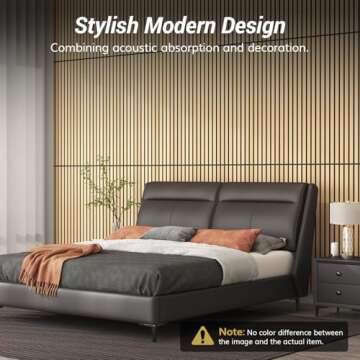 TONOR 2 PCS Wood Slat Panels, 48” x 24” x 1.2” Acoustic Panels for Wall, Decorative 3D Slat Panels for Sound Absorbing, Soundproof Panels for Living Room, Studio, Recording Room, Burly Wood