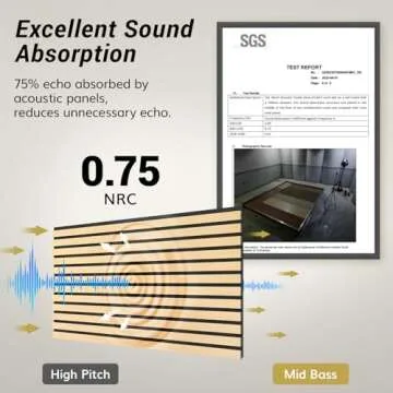 TONOR 2 PCS Wood Slat Panels, 48” x 24” x 1.2” Acoustic Panels for Wall, Decorative 3D Slat Panels for Sound Absorbing, Soundproof Panels for Living Room, Studio, Recording Room, Burly Wood