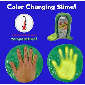 Ultimate Slime Kit - 10 Slimy Experiments | Make Glow-in-The-Dark, Clear, Color-Shift, Bounce, & Other Cool Slimes | Fun STEM & Science Activity Kit Gift for Kids & Teens