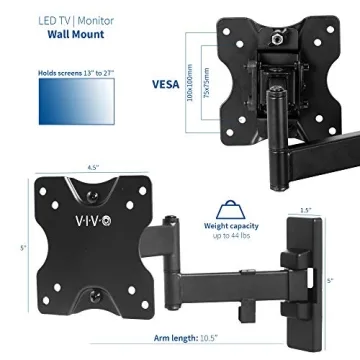 VIVO Full Motion Wall Mount for 27" TVs and Monitors