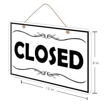 Open Closed Sign for Business, Stylish Decor, Durable PVC Material
