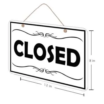 Open Closed Sign for Business, Stylish Decor, Durable PVC Material
